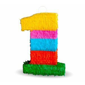 Piñata číslo " 1 " farebná - rozbitná, 50x35x7,5 cm - GoDan