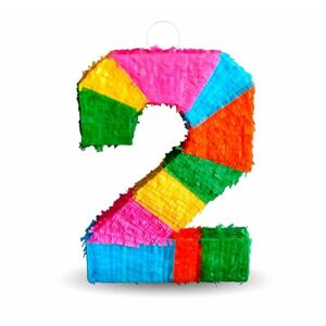Piñata číslo " 2 " farebná - rozbitná, 50x35x7,5 cm - GoDan