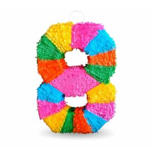 Piñata číslo " 8 " farebná - rozbitná, 50x35x7,5 cm - GoDan