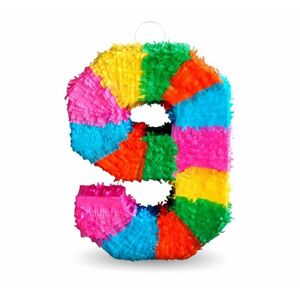 Piñata číslo " 9 " farebná - rozbitná, 50x35x7,5 cm - GoDan