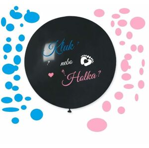 Latexový balón s nápisom " Chlapec alebo dievča ? " (+ konfety) - Odhalenie pohlavia - Detská oslava - 80 cm - SMART