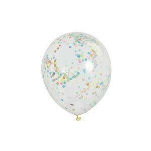 Balóniky 6 ks 30 cm - transparentné s farebnými konfetami - UNIQUE