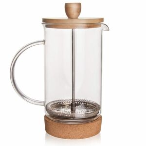Kanvica na kávu CORK 1 l zo skla/nerezovej ocele/bambusu - ORION