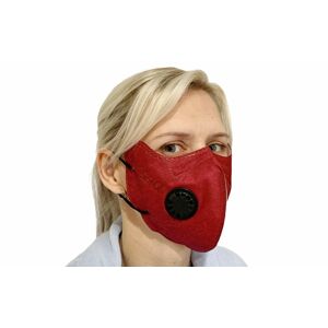 Ochranná maska KN95 s výdychovým ventilom - bordo - 