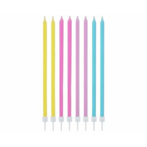 Narodeninové sviečky - pastelové dlhé,14,5 cm 16 ks - GoDan