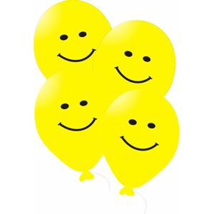 Balóniky s potlačou smajlíkov 5ks žlté -
