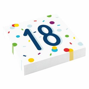 18. narozeniny ubrousky s puntíky 20 ks 33 cm x 33 cm, 3-vrstvé - Amscan