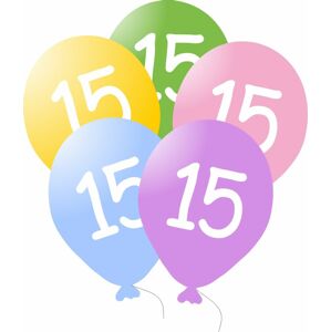 Balonky narozeniny 5ks s číslem 15 - Belbal