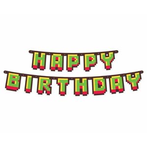 Girlanda - Všetko najlepšie k narodeninám - Minecraft - 160cm - GoDan