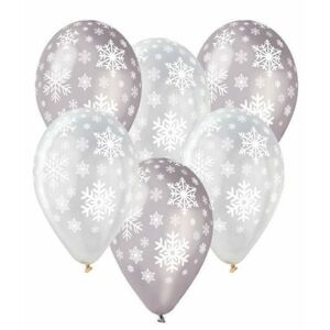 Balóny latexové 30 cm - Vločky - Vianoce - Frozen 1 ks - SMART