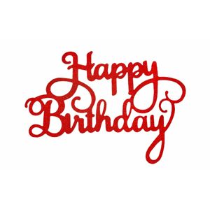 Červený zápich - topper na tortu Happy Birthday 14 cm - Dortmarket