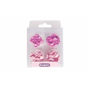 Cukrové dekorácie mini kvety ružové - 100 ks - Culpitt